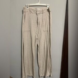 Abercrombie & Fitch Cream Knit Wide Leg Pants